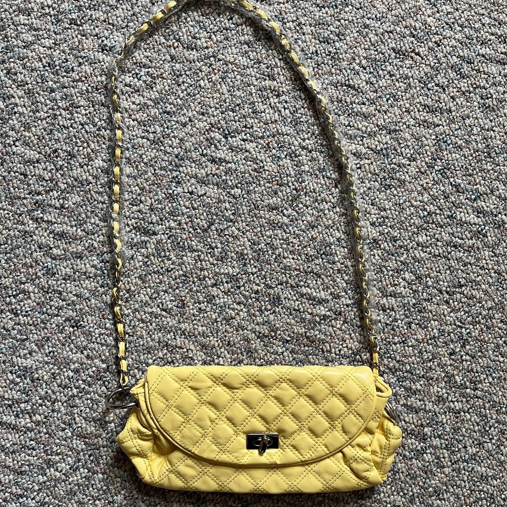 Yellow Quilted Crossbody Bag